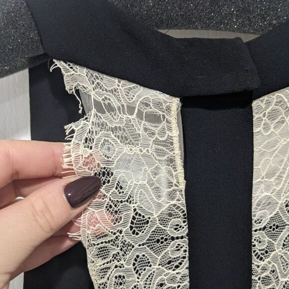 {flawed} Sandro | Black sheath dress with lace inset - Picture 9 of 10